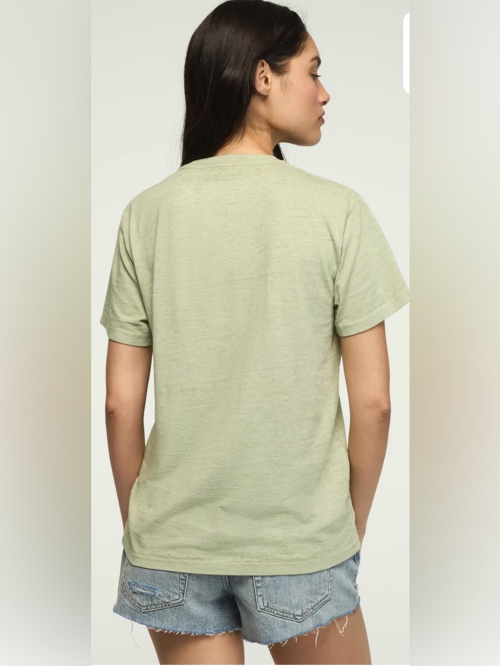 Disney Mickey Mouse Logo Flower Embroidered Tee Sage Green Size S NWT - Picture 2 of 12
